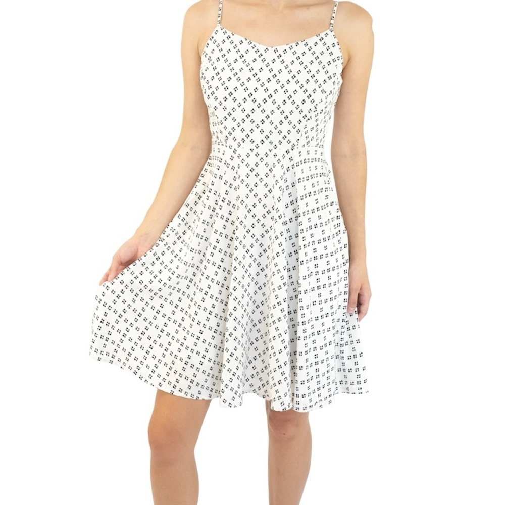 Old Navy Fit and Flare White and‎ Black Patterned Sundress